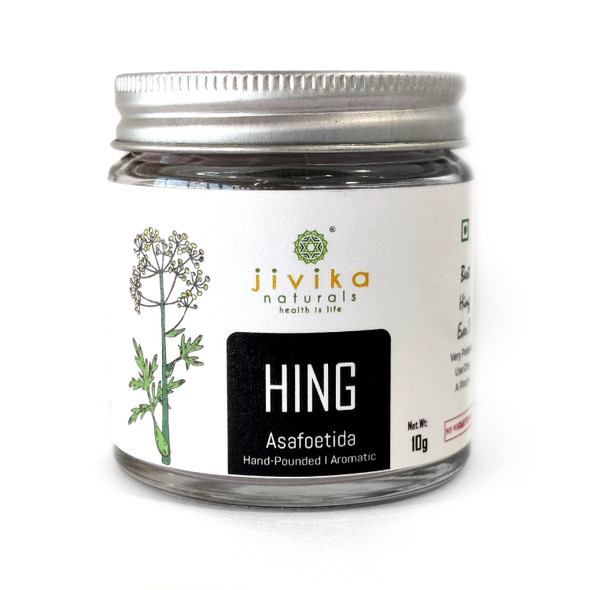 Pure Hing (Asafoetida) Hand-Pounded & Aromatic (No Wheat Flour) 10gms | By jivika Naturals | For USA | 0.35 Oz | 0.02 lbs