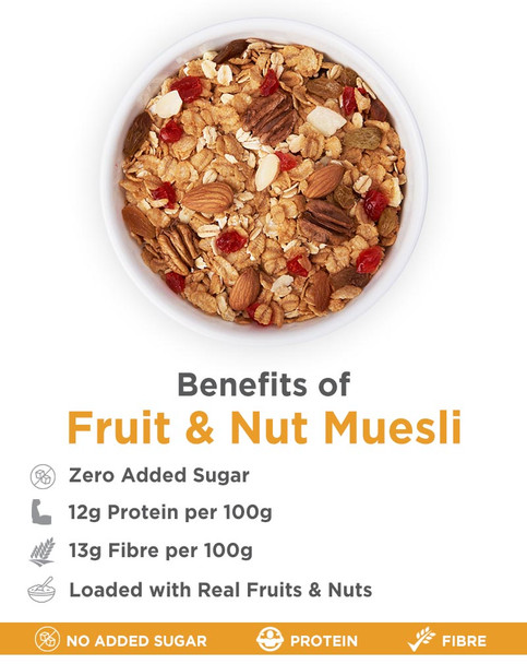 Fruit And Nut Muesli 1000gm | By True Elements | 35.27 Oz | 2.2 lbs