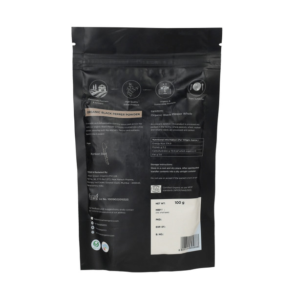 Organic Black Pepper Powder | By Zama | 3.53 Oz | 0.22 lbs