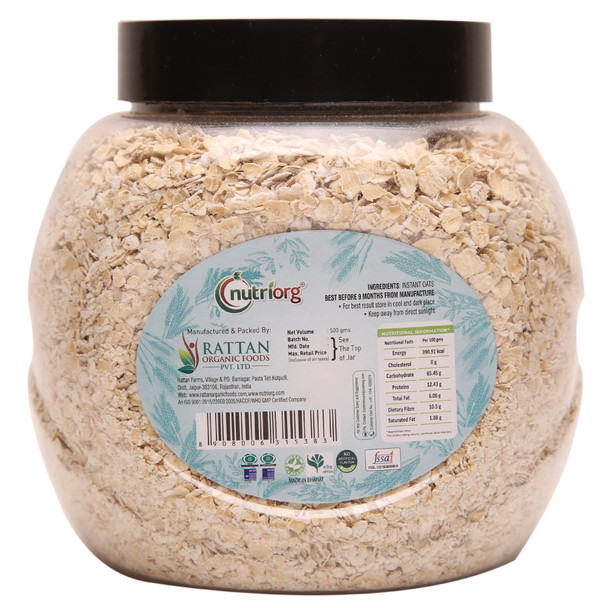 Gluten Free Instant Oats | By Nutriorg | 17.64 Oz | 1.1 lbs