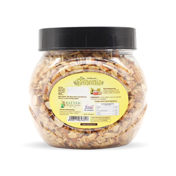 Crunchy Granola Honey & Almond Flavor | By Nutriorg | 8.82 Oz | 0.55 lbs
