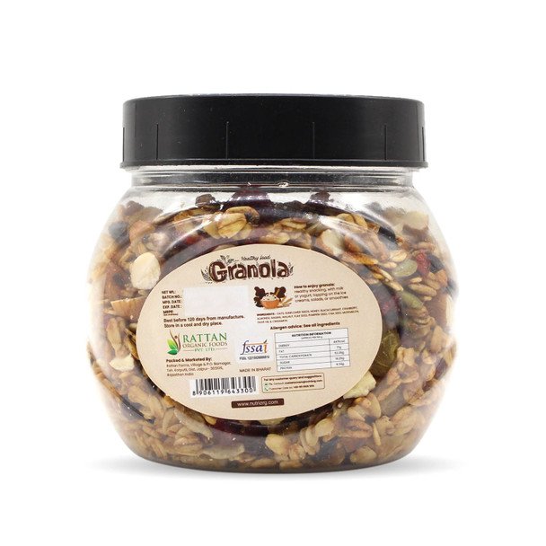 Crunchy Granola Seeds & Dryfruit Flavor | By Nutriorg | 8.82 Oz | 0.55 lbs