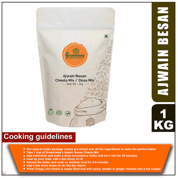Ajwain Besan Cheela Mix | by Graminway | 35.27 Oz | 2.2 lbs