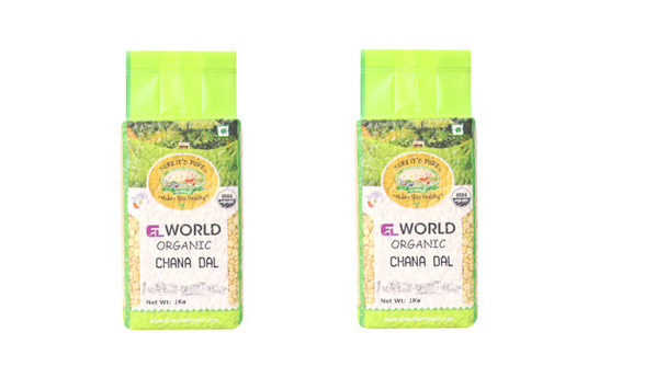Chana Dal -1 Kg X 2 (Pack of 2) | By Elworld Organic| For USA | 70.55 Oz | 4.41 lbs