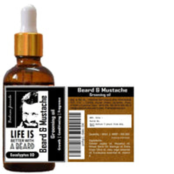 Beard & Mustache Oil (Clary sage and Eucalyptus ) |By Pratha Naturals | 1.69  Fl Oz | SU-TQ-MAY20