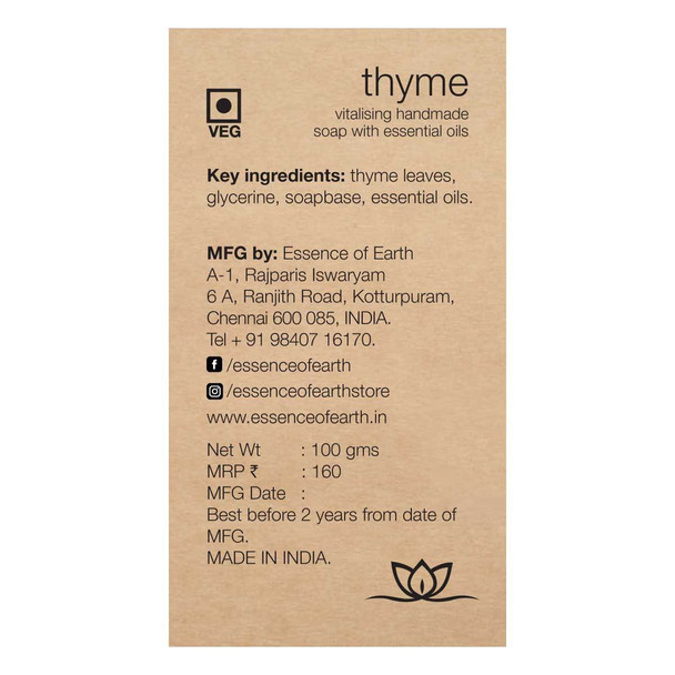 Thyme Vitalizing Soap (Pack of 2) |By Essence of Earth | 7.05 Oz | 0.44 lbs | SU-TQ-MAY20