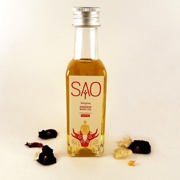 Relaxing Body Massage Oil (With Goodness Of Sesame) |By Sao | 3.53 Oz | 0.22 lbs | SU-TQ-MAY20