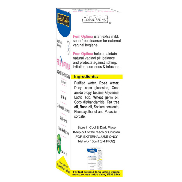 Intimate Wash Fem Optima |By Indus Valley | 3.53 Oz | 0.22 lbs | SU-TQ-MAY20