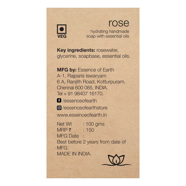 Rose Hydrating Handmade Soap |By Essence of Earth | 3.53 Oz | 0.22 lbs | SU-TQ-MAY20