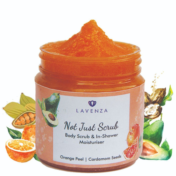 Natural Body Sugar Scrub (With Orange Peel) |By Lavenza Natural Skincare | 7.05 Oz | 0.44 lbs | SU-TQ-MAY20