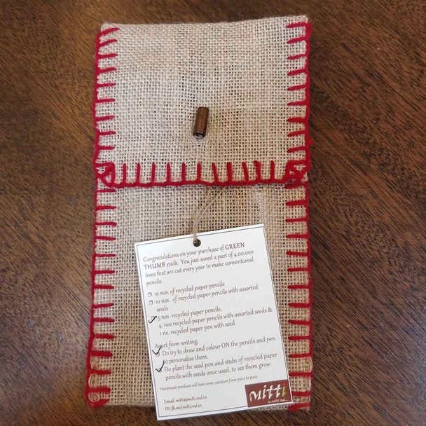 Jute Pouch With Eco Friendly Recycled Paper Stationery |By mitti se mitti tak... | 5.29 Oz | 0.33 lbs | SU-TQ-MAY20