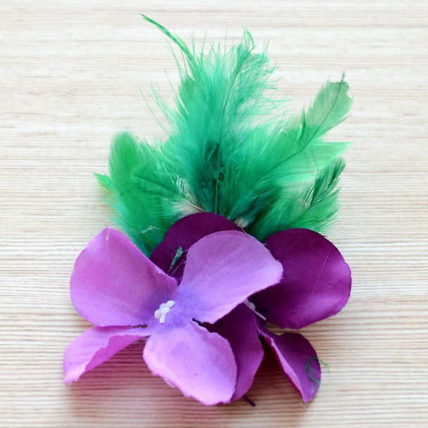Flower Hair Clip Dark Pink Fuchsia Violet Green |By Pretty Ponytails | 1.76 Oz | 0.11 lbs | SU-TQ-MAY20