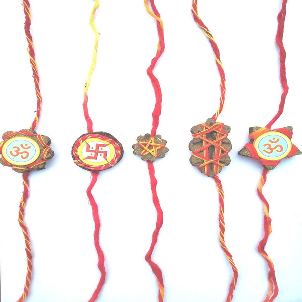 Vedic Rakhi/Rakshasutra use for Worship, Rakshbandhan, Bhai Dooj, Positive Energy (Set of 5) |By Devbhoomi Naturals | 3.53 Oz | 0.22 lbs | SU-TQ-MAY20