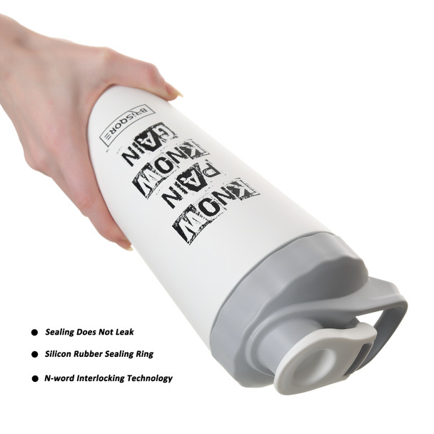 Stainless Steel Shaker Bottle Water Bottle 1000ml with Mixer Ball | Brisqore sold by GHC| 7.05 Oz | 2.86 lbs