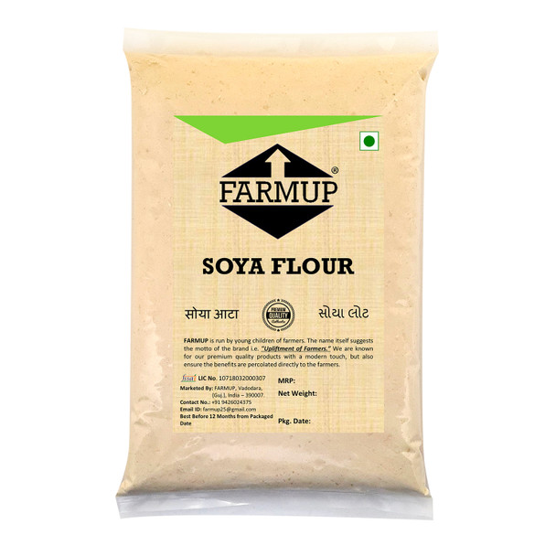 Soya Flour, High in Protein, Low in Carbs, (Soyabean Atta) | By FARMUP | For USA | 14.11 Oz | 0.88 lbs
