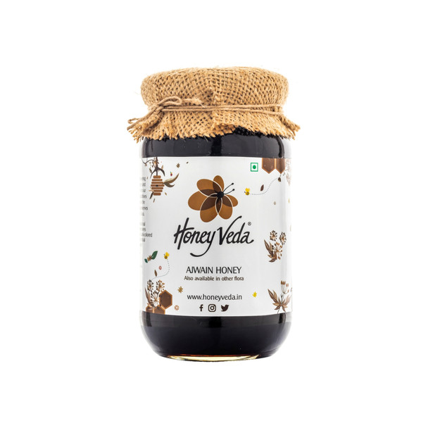 Ajwain Raw Honey | By HoneyVeda | For USA | 17.64 Oz | 1.1 lbs
