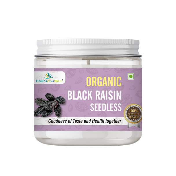 Certified Organic Black raisins | By Renaush | For USA | 8.82 Oz | 0.55 lbs