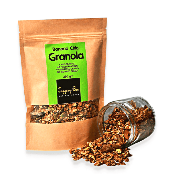 Banana Chia Granola  | By Jaggery Box | For USA | 8.82 Oz | 0.55 lbs