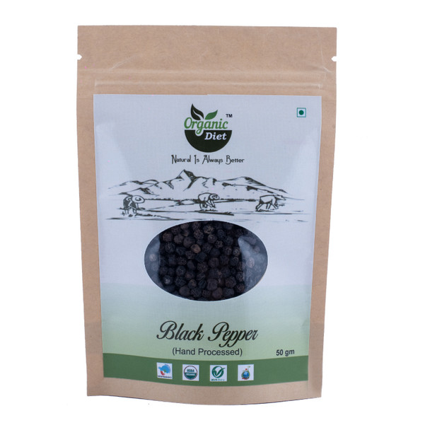 Black Pepper(Kali Mirch) | By Organic Diet | For USA | 1.76 Oz | 0.11 lbs