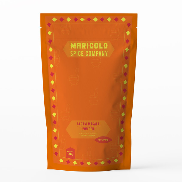 GARAM MASALA POWDER - PACK OF 5 | 100% NATURAL | 100gms Each | By Marigold Spice Company | For USA |   3.53 oz  |   0.22 lbs