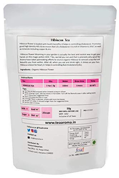 Hibiscus Tea for Blood Sugar Control | By Tea Aroma | For USA | 1.76 Oz | 0.11 lbs