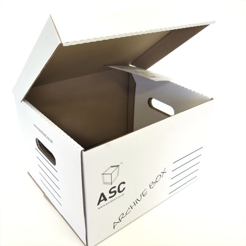 Closed white archive box
