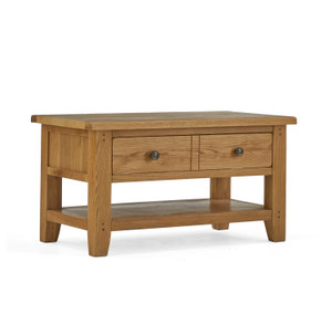 Cambridge Oak Small Coffee Table With Drawers Cambridge Oak Small Coffee Table With Drawers