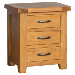 Charmed Oak 3 Drawer Bedside Table Charmed Oak 3 Drawer Bedside Table