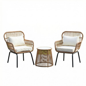 Mooréa Elegant 3-Piece Patio Set with Two Chairs and Table
