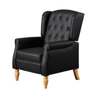 Grenadine Leather Push Back Recliner Chair