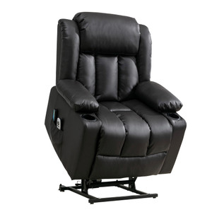 Tobermory Leather Massage and Heat Electric Dual Motor Lift-Assist Riser Recliner Chair
