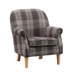Maltae Chequered Fabric Armchair