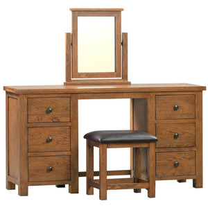 Knightsbridge Oak Large Dressing Table & Stool Knightsbridge Oak Large Dressing Table & Stool
