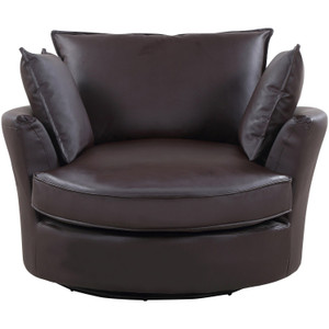 Aegean Leather Swivel Base Cuddle Chair