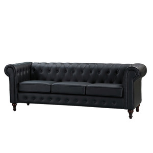 Cancun Leather 3-seater Chesterfield Sofa