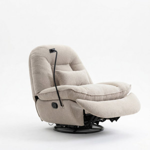 Azzurra Leather Boucle Fabric 1-seat Recliner