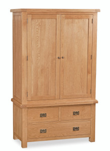 Kingham Oak Double Wardrobe With Three Drawers Kingham Oak Double Wardrobe With Three Drawers