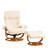 Tuscany Leather Swivel Recliner Chair With Stool
