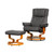 Kohala Leather Swivel Recliner Chair and Stool