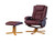 Mykonos Leather Heat And Massage Swivel Recliner With Stool