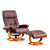 Azores Leather Swivel Recliner Chair With Stool