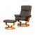 Celeste Leather Heat And Massage Swivel Recliner Chair With Stool