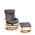 Adriatic Leather Heat And Massage Swivel Recliner Chair With Stool