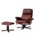 Zante Leather Heat And Massage Swivel Recliner Chair With Stool
