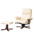 Zante Leather Heat And Massage Swivel Recliner Chair With Stool