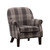 Cancun Leather Chequered Fabric Armchair