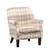 Cancun Leather Chequered Fabric Armchair