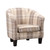 Corfu Leather Chequered Fabric Tub Chair