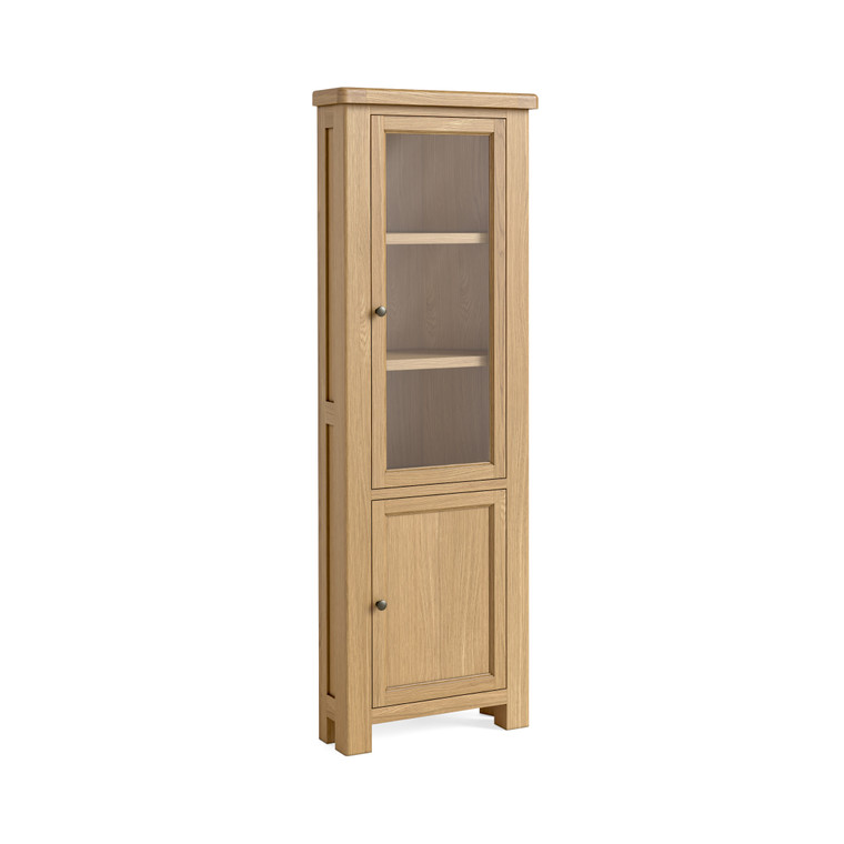 Churchill Oak Corner Display Cabinet