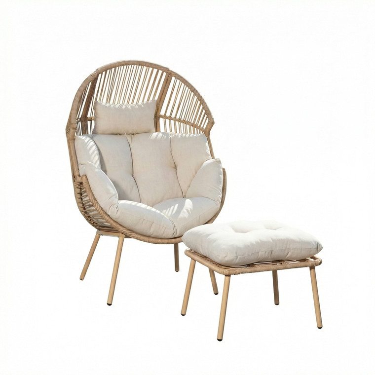 Nassau Standing Egg Chair with Stool